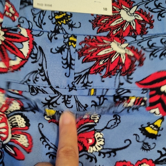 Womens,LOFT Floral Patterned High Waist Shorts - Blue and Red ,Size 18.New. - Picture 8 of 14